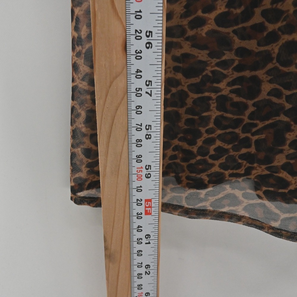 House of House of Chic Mesh Maxi Dress Womens Size S Brown Bell Sleeve Leopard - Picture 5 of 15